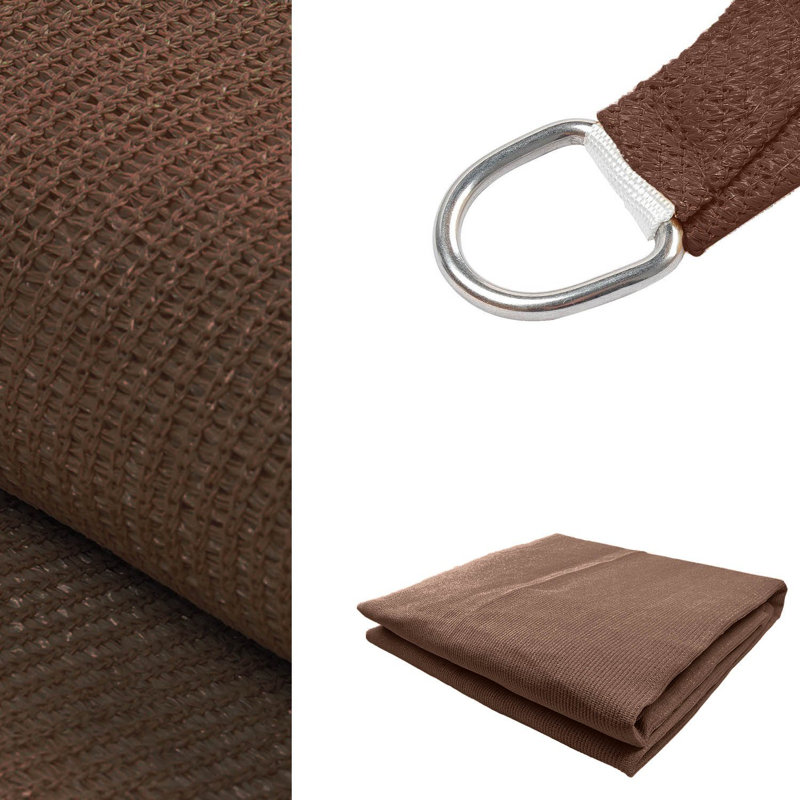 Sun 8' x 12' Rectangular Shade Sail, Brown, 12' x 8'
