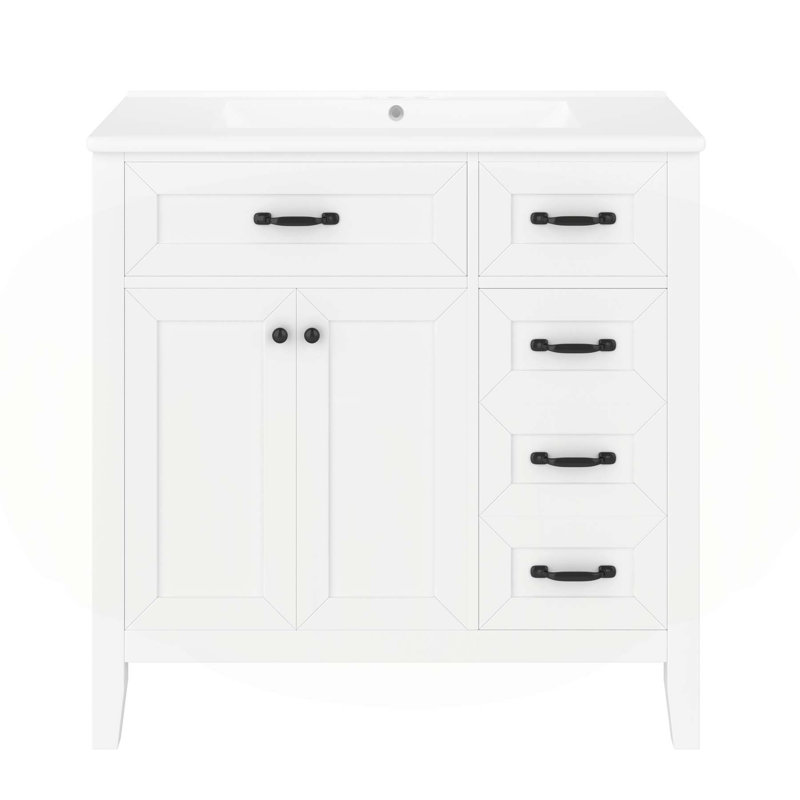 Stylish Bathroom Vanity with Multiple Features for Enhanced Functionality, White