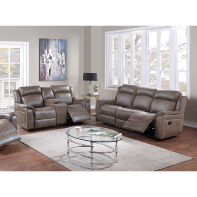 2 Piece Faux Leather Reclining Living Room Set -  Red Barrel StudioÂ®, 4B5F1B41F0804C948E7B625D291854AF