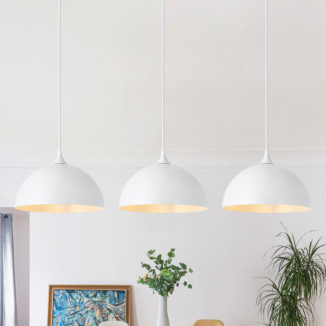3 - Light 11.81'' Dome Pendant for Kitchen Island Modern Pendant Lighting Fixtures (3 Pack)  Ebern Designs 