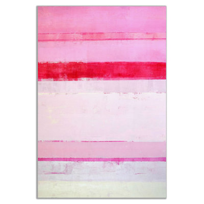 Pink Abstract Stripes - Wrapped Canvas Painting