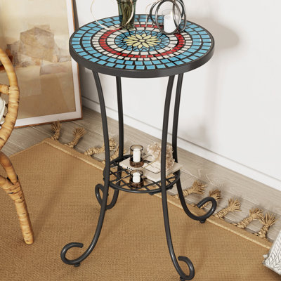 Patio Side Table With Shelf