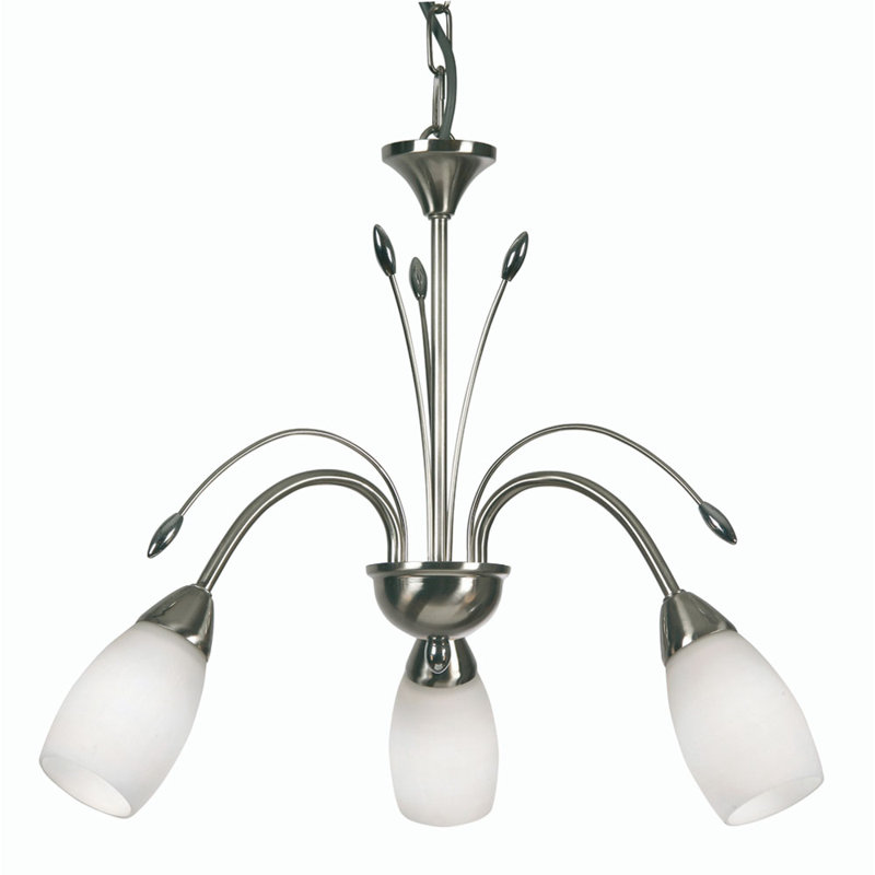 Bradwood 3 - Light Shaded Chandelier, Antique Chrome