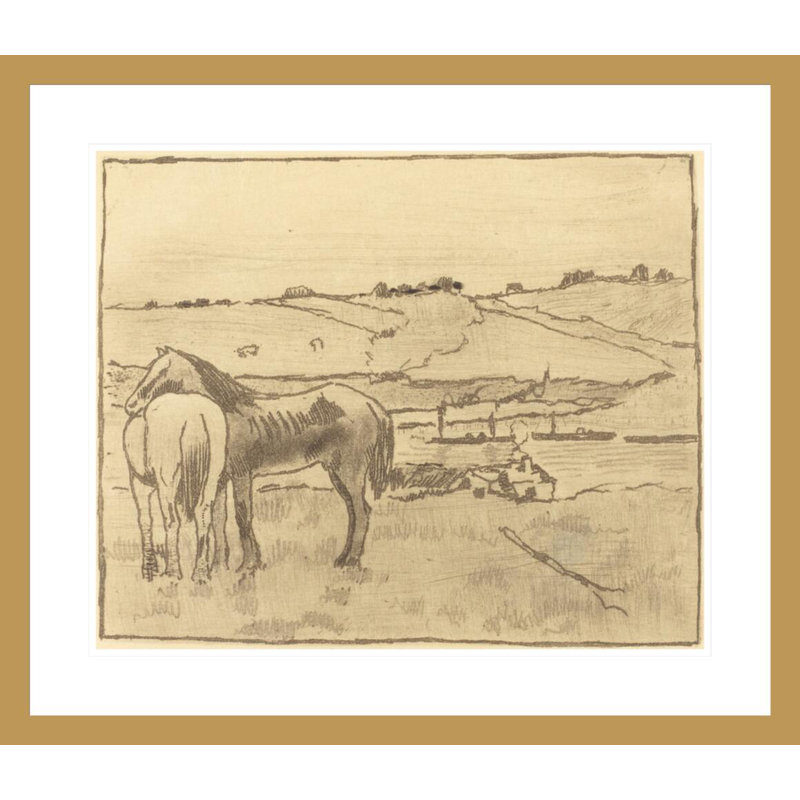 Chevaux dans la prairie par Edgar Degas, H 23,5 po x l 27,21 po