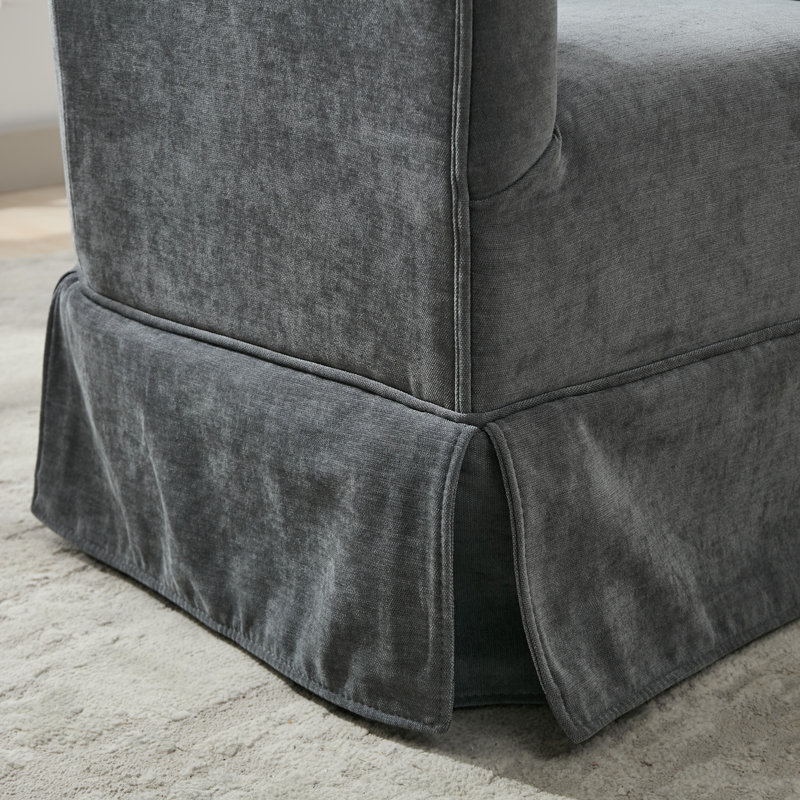 Upholstered Swivel Barrel Chair Set Of 2, Gray