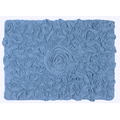 Schoenberger Floral Design Cotton Bath Rug