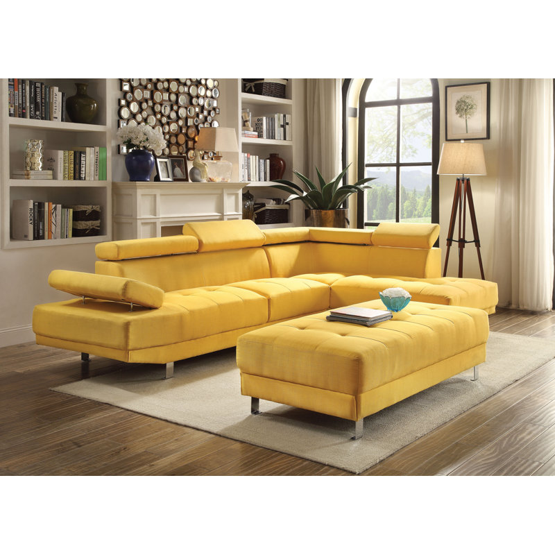 Canapé modulaire Riveredge G446-SC (sans repose-pieds), jaune, Tissu jaune