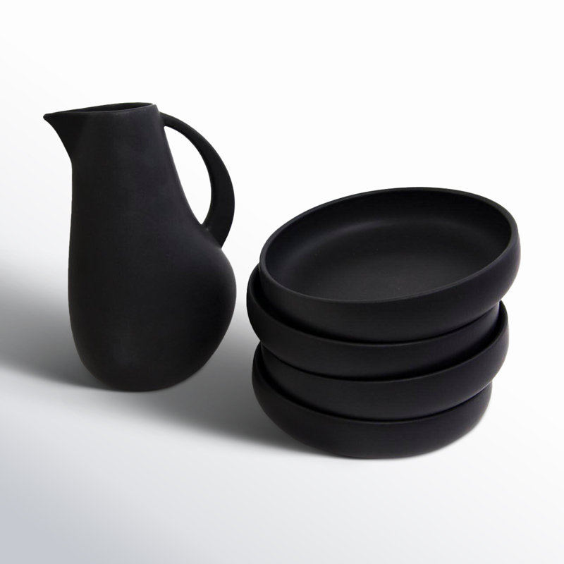 Borgen Stoneware Dinnerware - Set of 5, Basalt