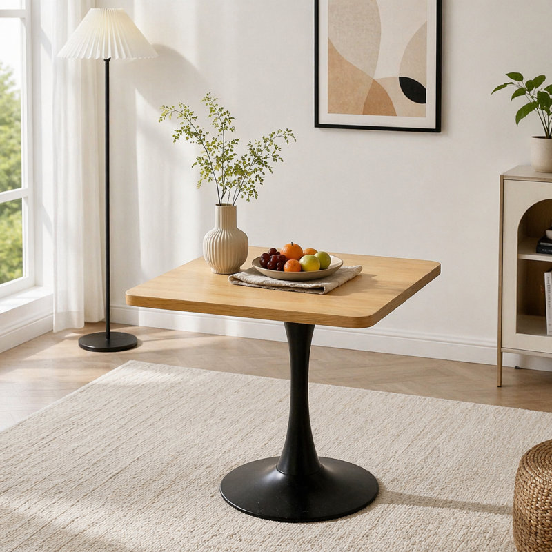 Table de salle à manger carrée Tulip, H 28,7 po x l 27,8 po, Naturel