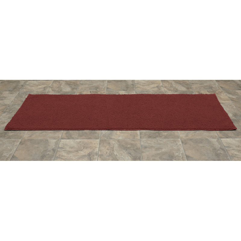 Tapis pour salle de bain Roanoke, Tapis de couloir 22 po x 60 po, Rouge