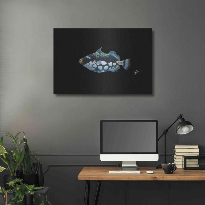Art mural en métal Beachcrest Home ™ «Clown Trigger» par Durwood Coffey, H 24 po x l 36 po