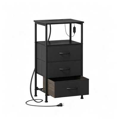 40 cm W Steel Bedside Table