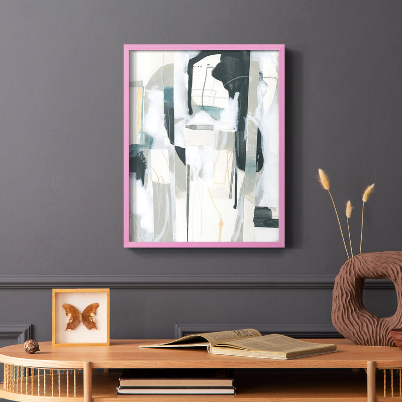 Sea Cavern Strata II, reproduction encadrée - bois massif, Cadre photo rose simple, H 10 po x l 8 po