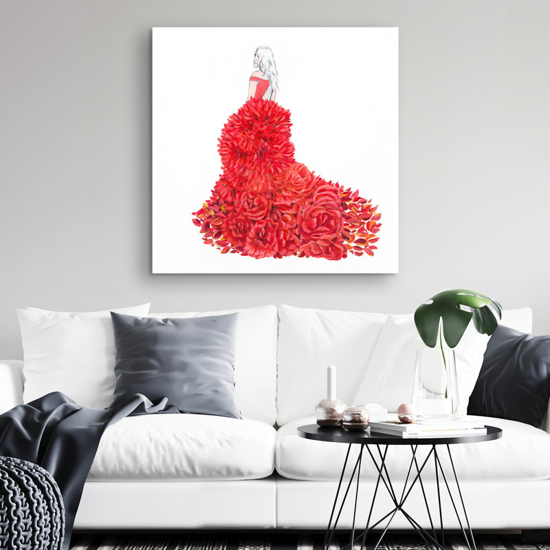 Flower dress - 32"x32" art on canvas