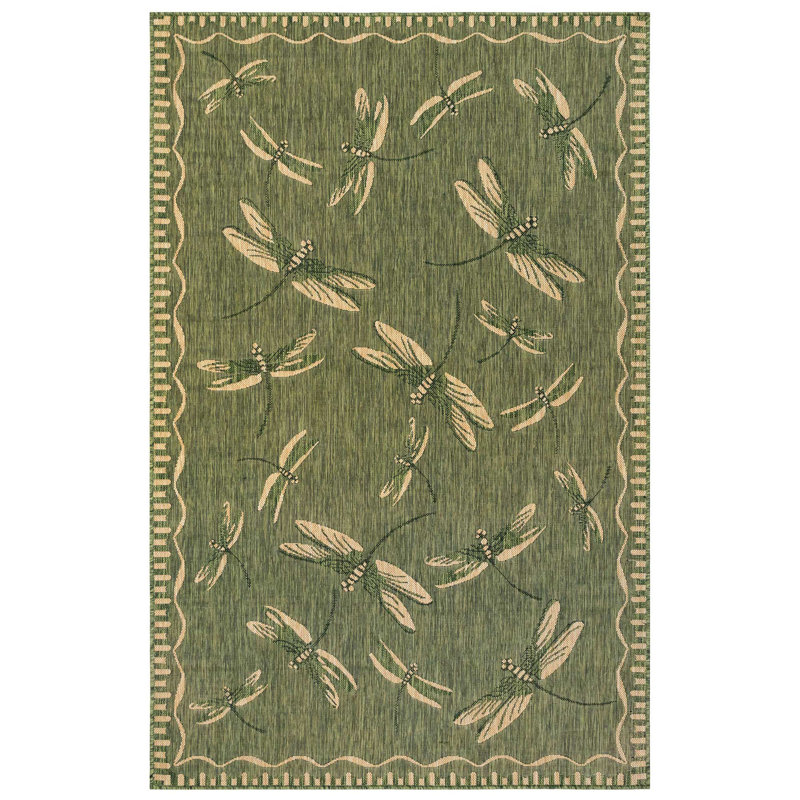 Tapis intérieur / extérieur vert / brun clair Kuehn, Rectangle 3 pi 3 po x 4 pi 11 po