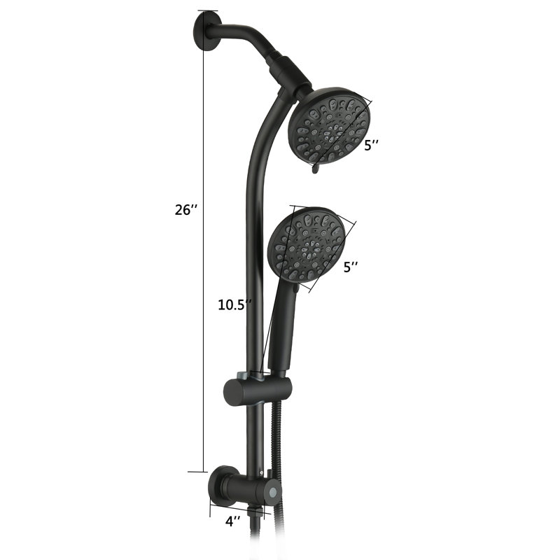 Dual Shower Head 1.8 GPM GPM, Matte Black