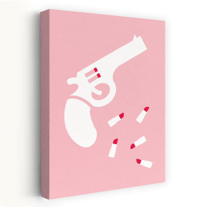 Art mural de l'architecture moderne minimaliste rose, H 18 po x l 12 po