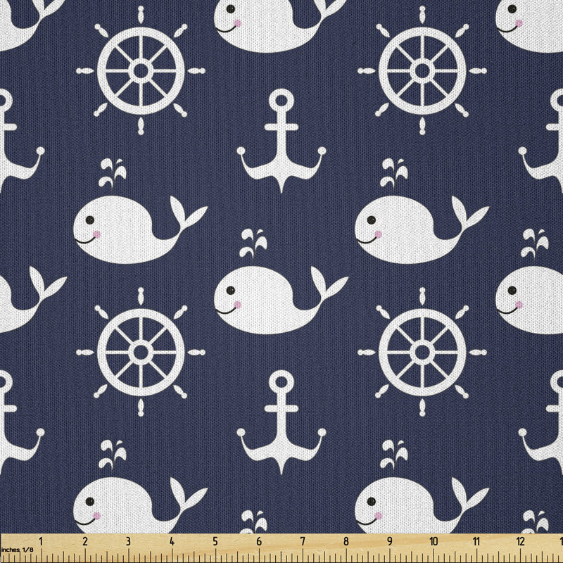 Darshay Maritime with Whales Helms Anchors Multi-purpose Fabric