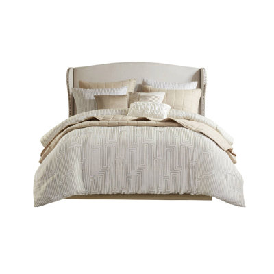 10 PCS Queen Luxury Jacquard Comforter Set
