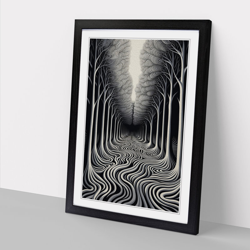 Single Picture Frame Print on Wood, Black Framed, 46cm H x 34cm W