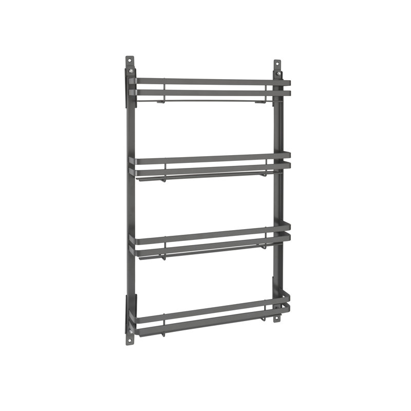 Steel Wall/Door Mount Spice Rack Organizer, 13.62" W