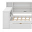 Lit plateforme en bois avec tablettes de rangement, tiroirs, station de charge, DEL, bureau et tête de lit tapissier-116236606-116236605