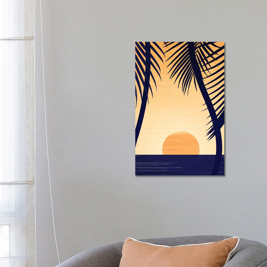 Golden Sunset by Modern Tropical - Wrapped Canvas Painting