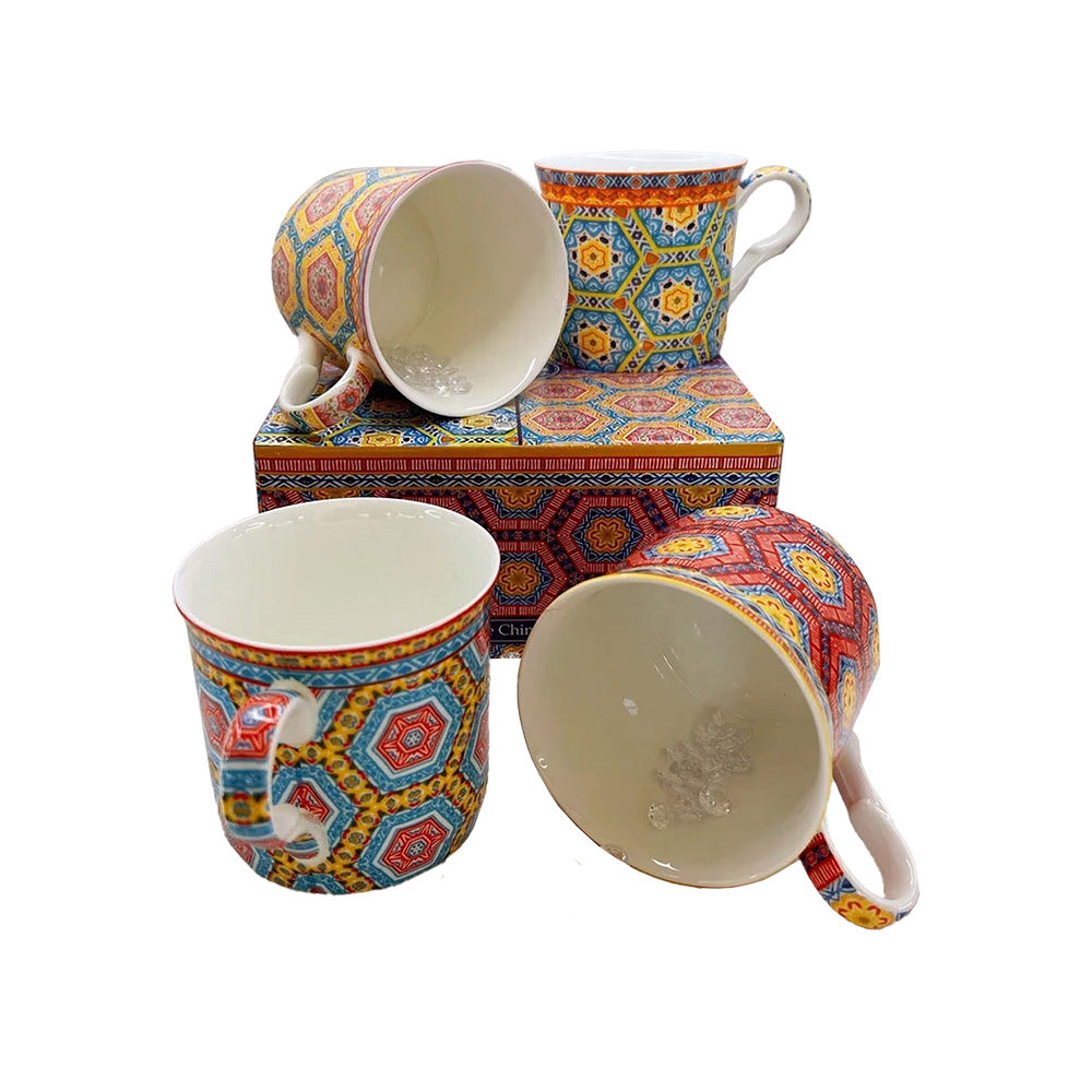 MOSAICS Fine Bone China Set Of 4 Cups