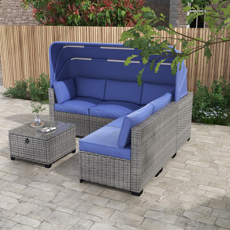 Lit de jour modulaire d'extérieur avec auvent