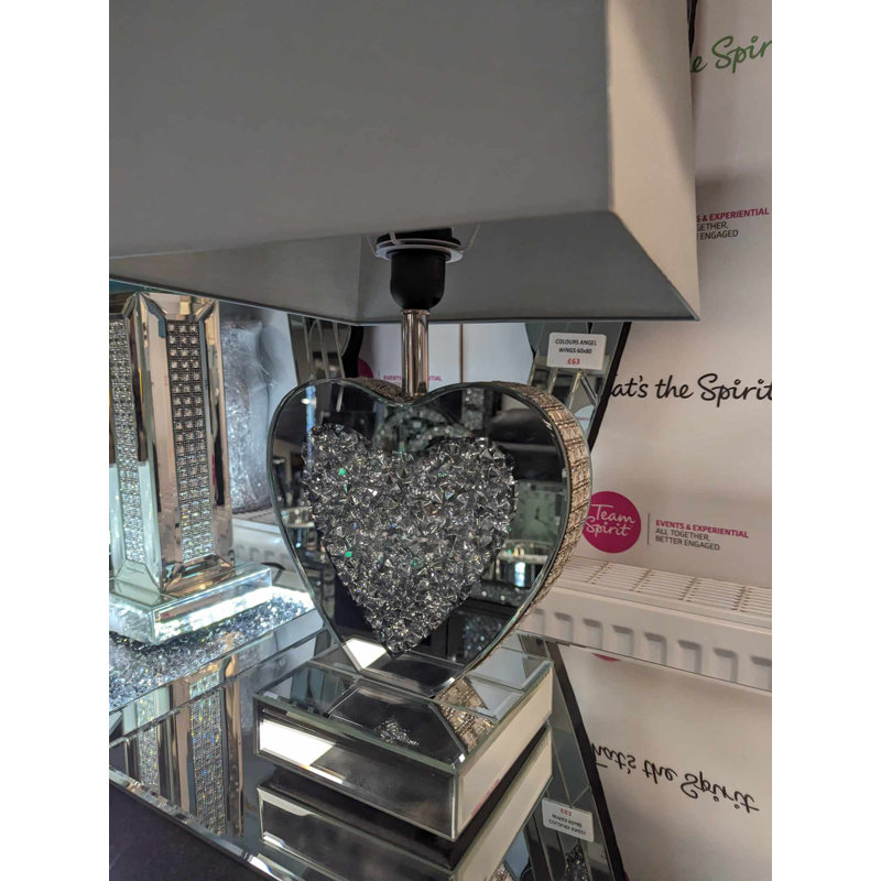 Mirrored love heart Table Lamp
