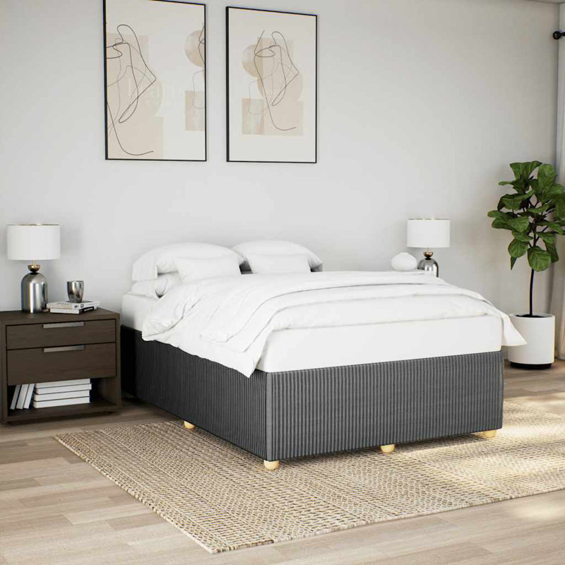 Structure de lit Latitude Run® sans tissu pour matelas, Double, Gris foncé