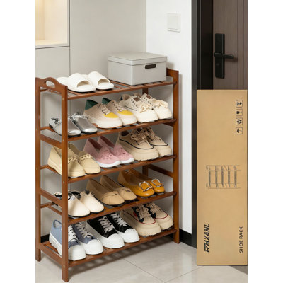 5-Tier Bamboo Shoe Rack Organizer, Free Standing Shoe Shelf For Entryway, Closet, Bedroom, Living Room, Bathroom - Durable & Space-Saving Storage Solution