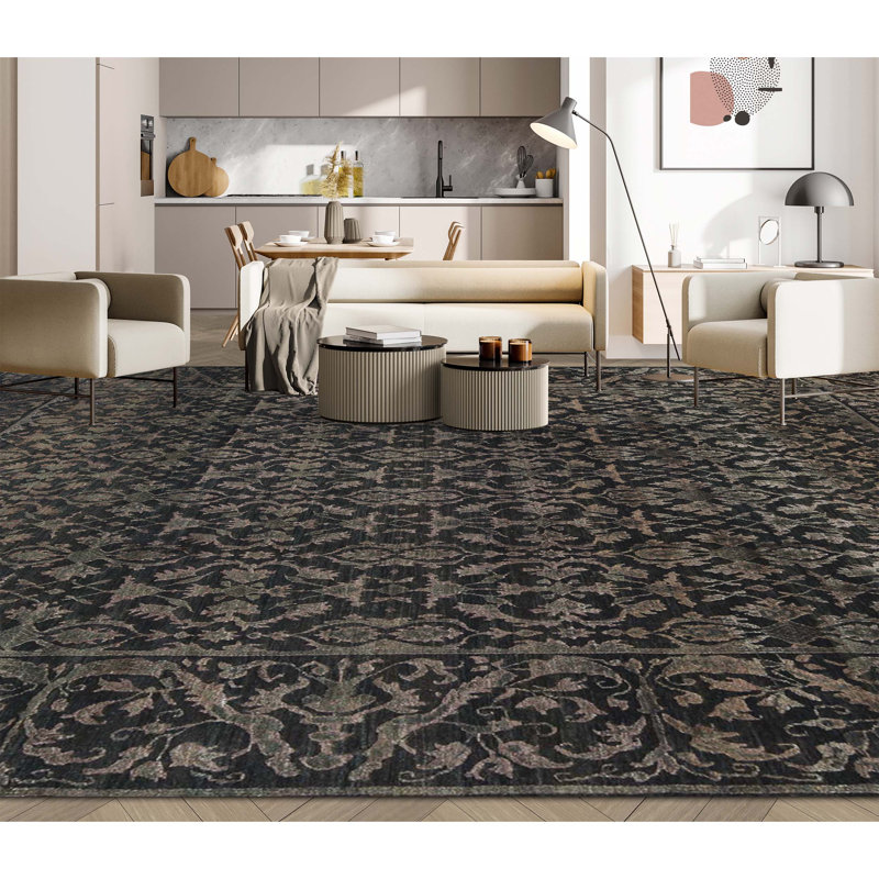 Cotton Oriental Area Rug in Brown