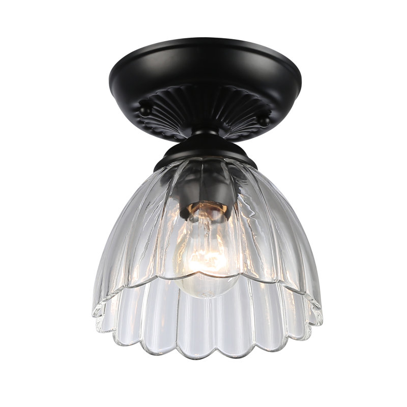 Plafonnier semi-encastré 1 lumière Zanera, Noir mat