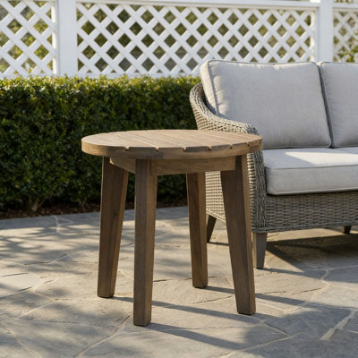16" Acacia Wood Side Table