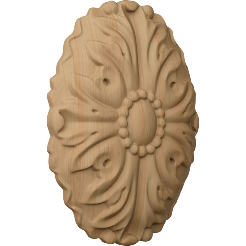 Rosette Ashford, H 4,25 po x l 3 po x P 0,625 po, Aulne