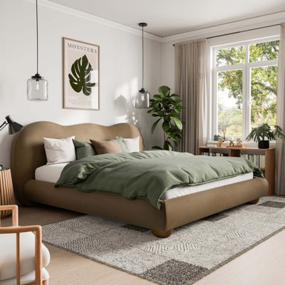 Lit tapissier contemporain avec tête de lit Camel