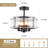 4 - Light 12.16'' Modern Industrial Drum Candle Semi Flush Mount Ceiling Light Fixture With Glass Panels Shade-185899506
