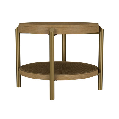 Table d'appoint ronde avec tablette de rangement
