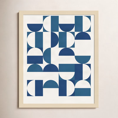 Bauhaus Geometric Blue and Teal Print
