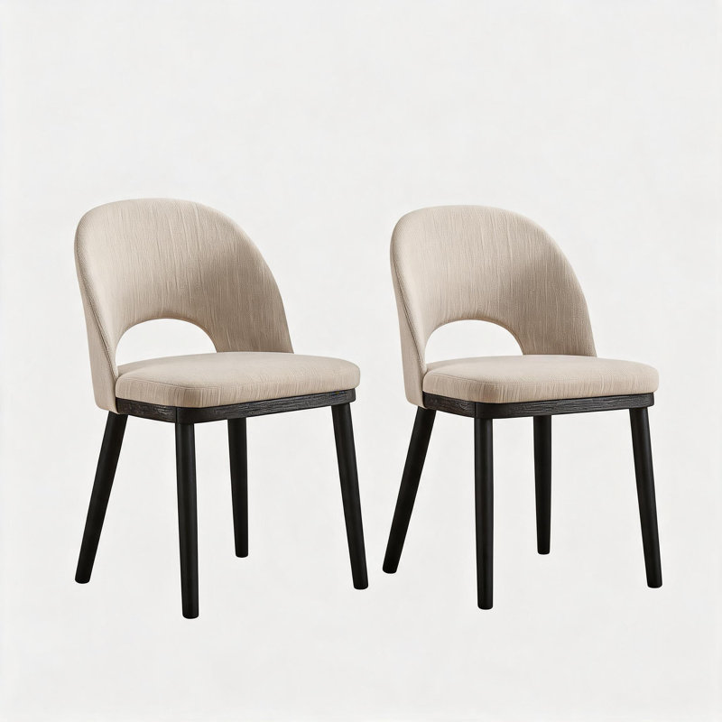 Linen Upholstered Dining Chairs in Beige