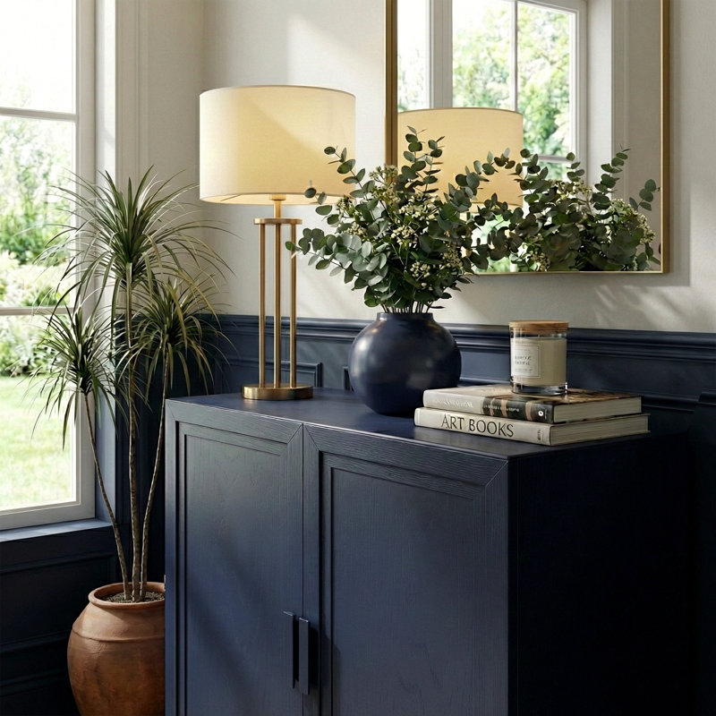 Armoire de rangement Gershwin, H 36 po x l 31 po x P 16 po, Bleu très foncé