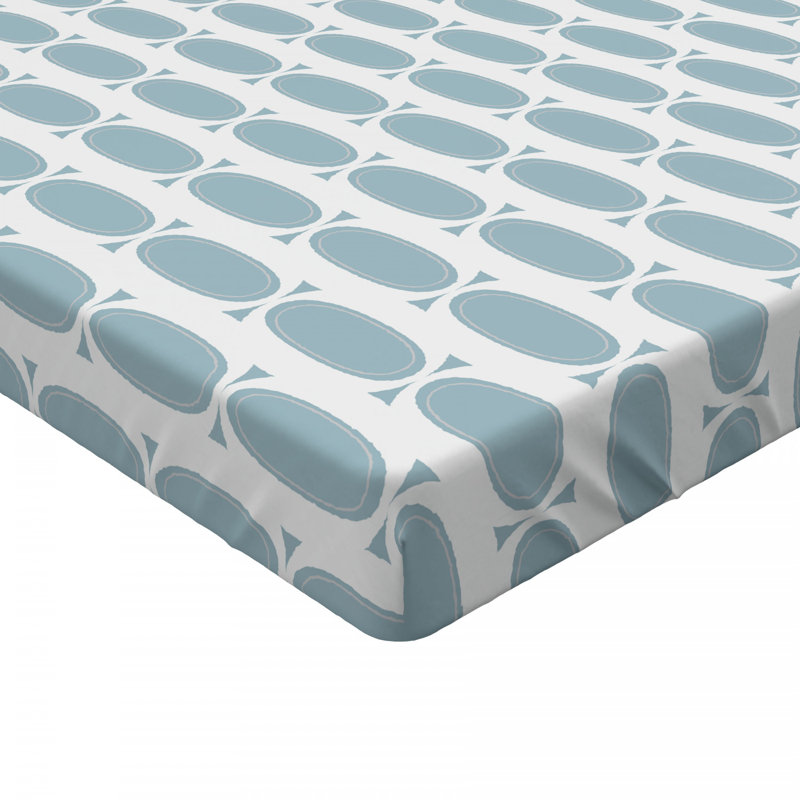 Microfiber Geometric Fitted Sheet, Twin Fitted Sheet