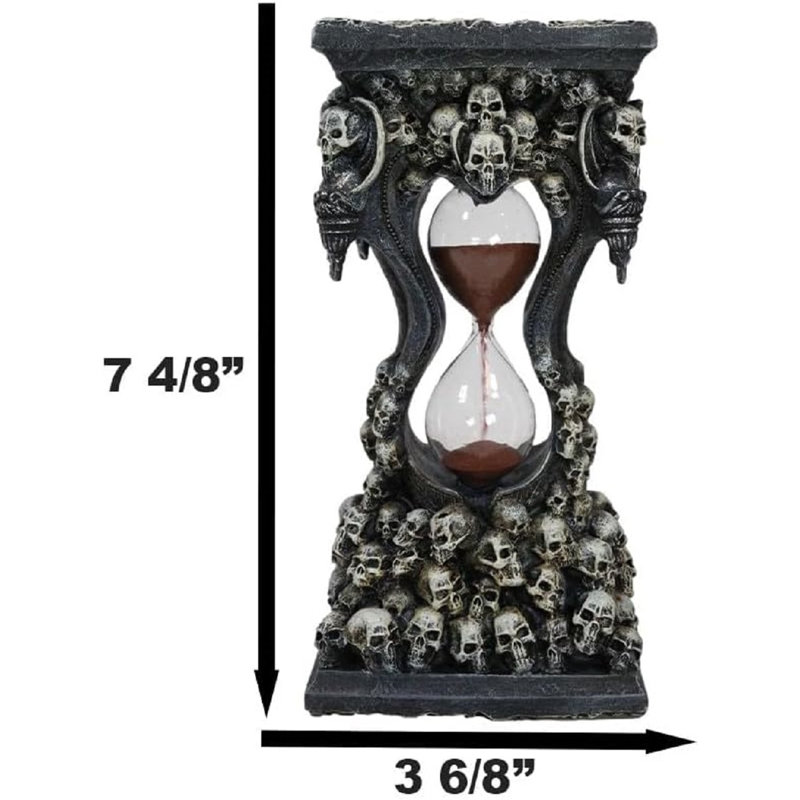 Figurine de minuteur de sable avec crâne de crâne gothique Morphing