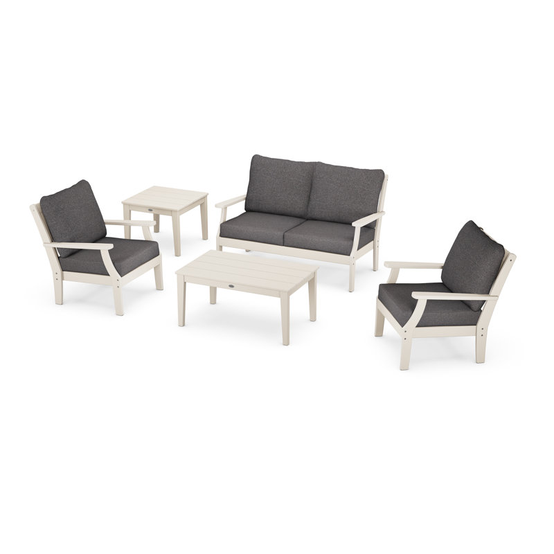 Braxton 5-Piece Deep Seating Set, Sand, Gray