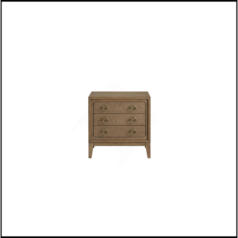 Table de chevet 3 tiroirs avec finition USB au lait