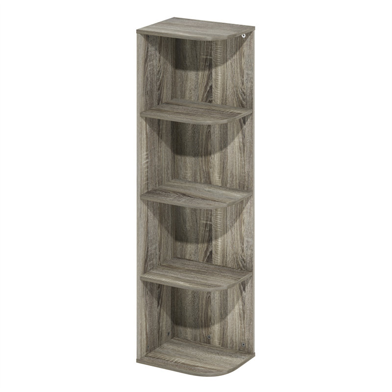 Cresta Corner Bookcase, (4 Shelves) 41.4" H x 12.01" W x 9.3" D, Light Brown