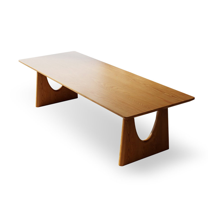 Brown Rectangular Solid Wood Dining Table, 29.53"H x 78.74"L x 31.5"W