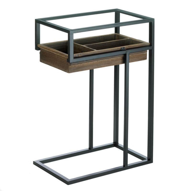 Side Table with Slide-Out Drawer | Wooden Accent End Table