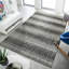 Gray Hand-Knotted Wool Viscose Striated Texture Geometric Modern Contemporary Carpet Rug-637318418